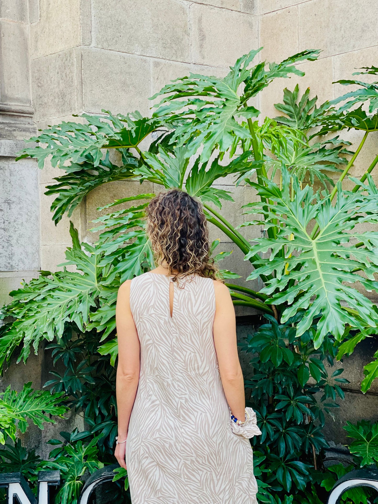 Vestido Muyil cebra beige