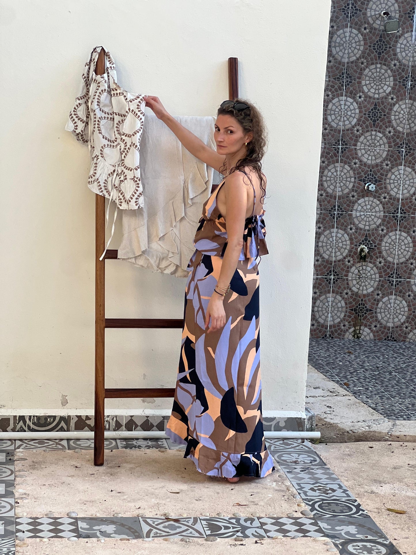 Top Liza estampado morado