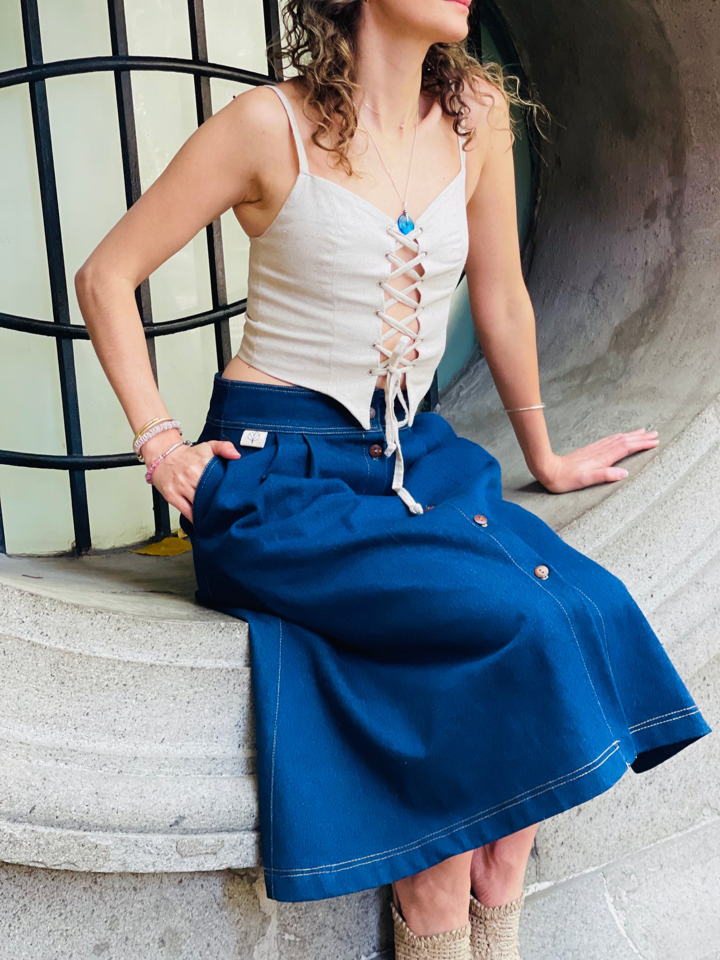 Falda Yucatán mezclilla