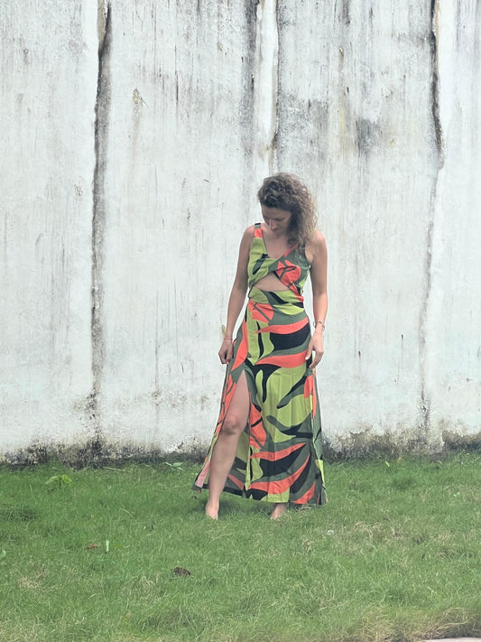 Vestido Dakota print selva verde