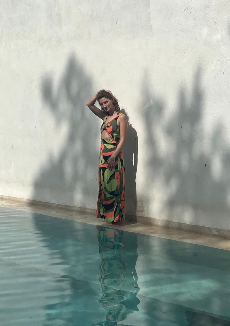 Vestido Dakota print selva verde
