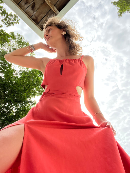 Vestido Alondra coral