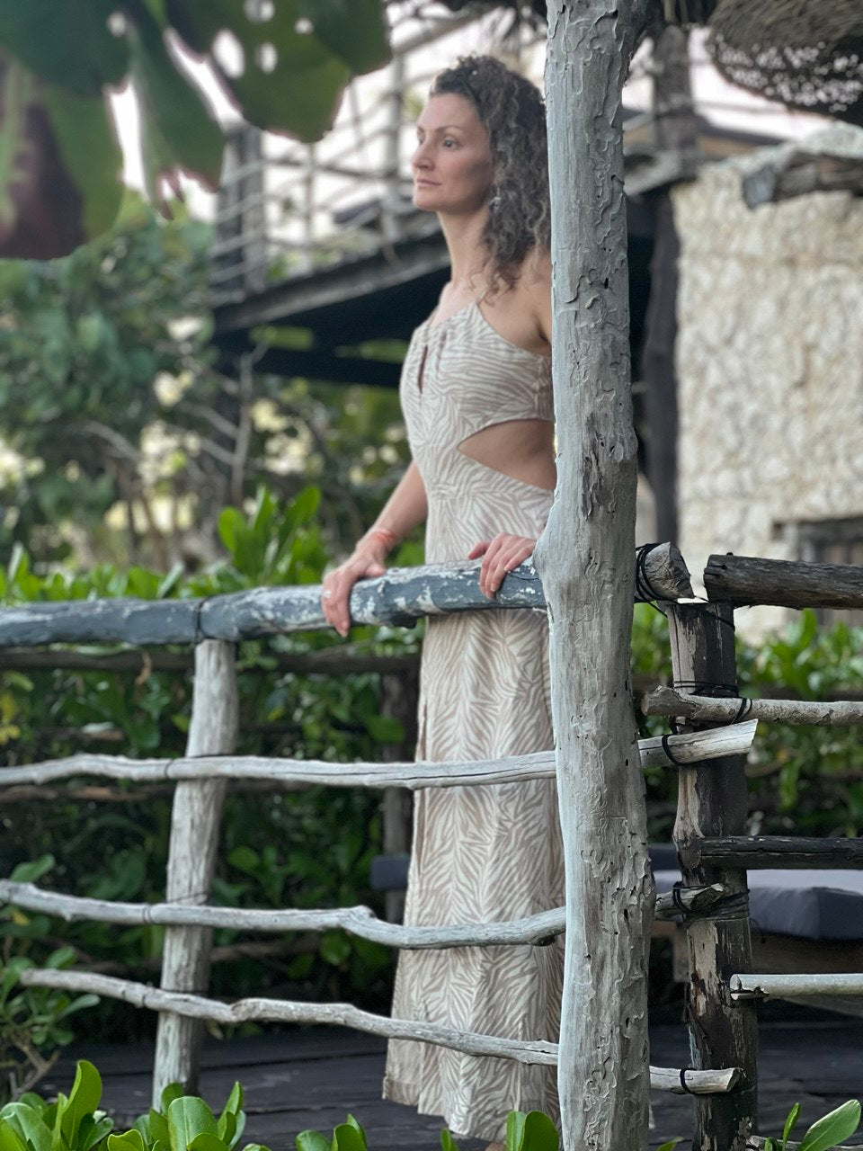 Vestido Alondra cebra beige