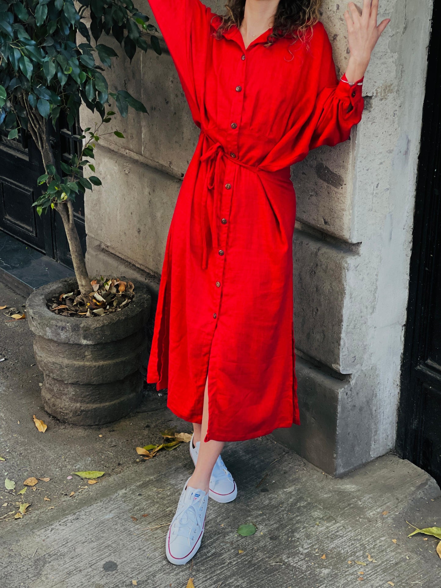 Vestido Sofía cereza
