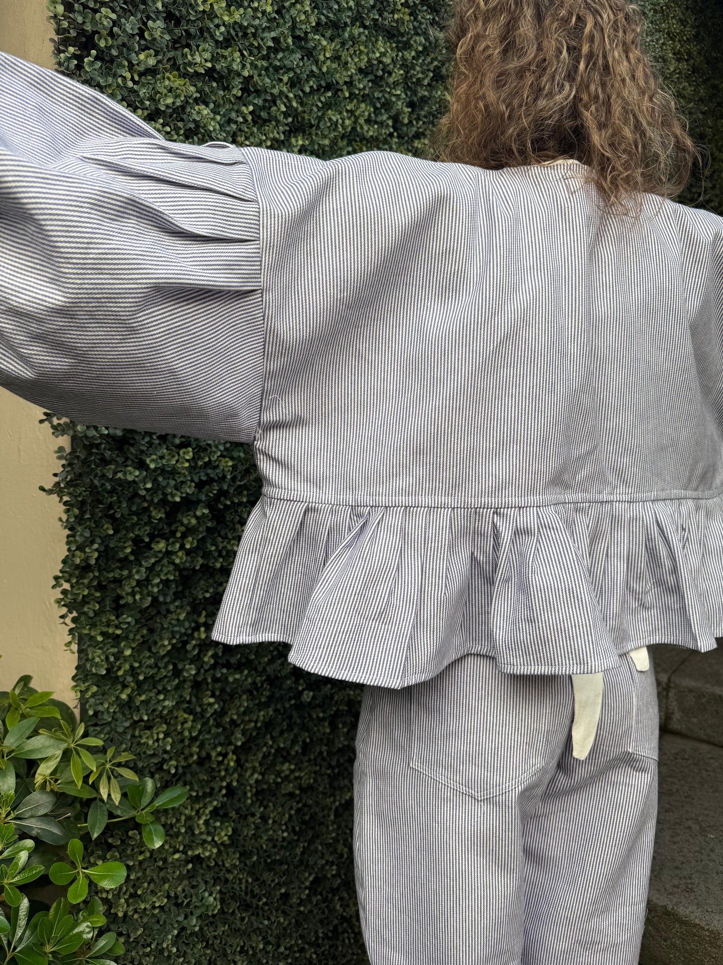Saco Antonella denim rayas