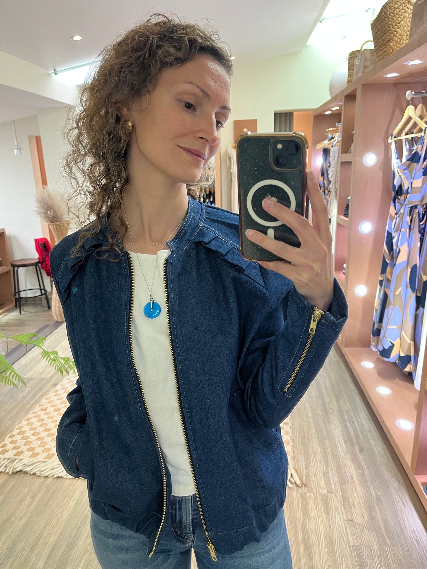 Chamarra bomber mezclilla