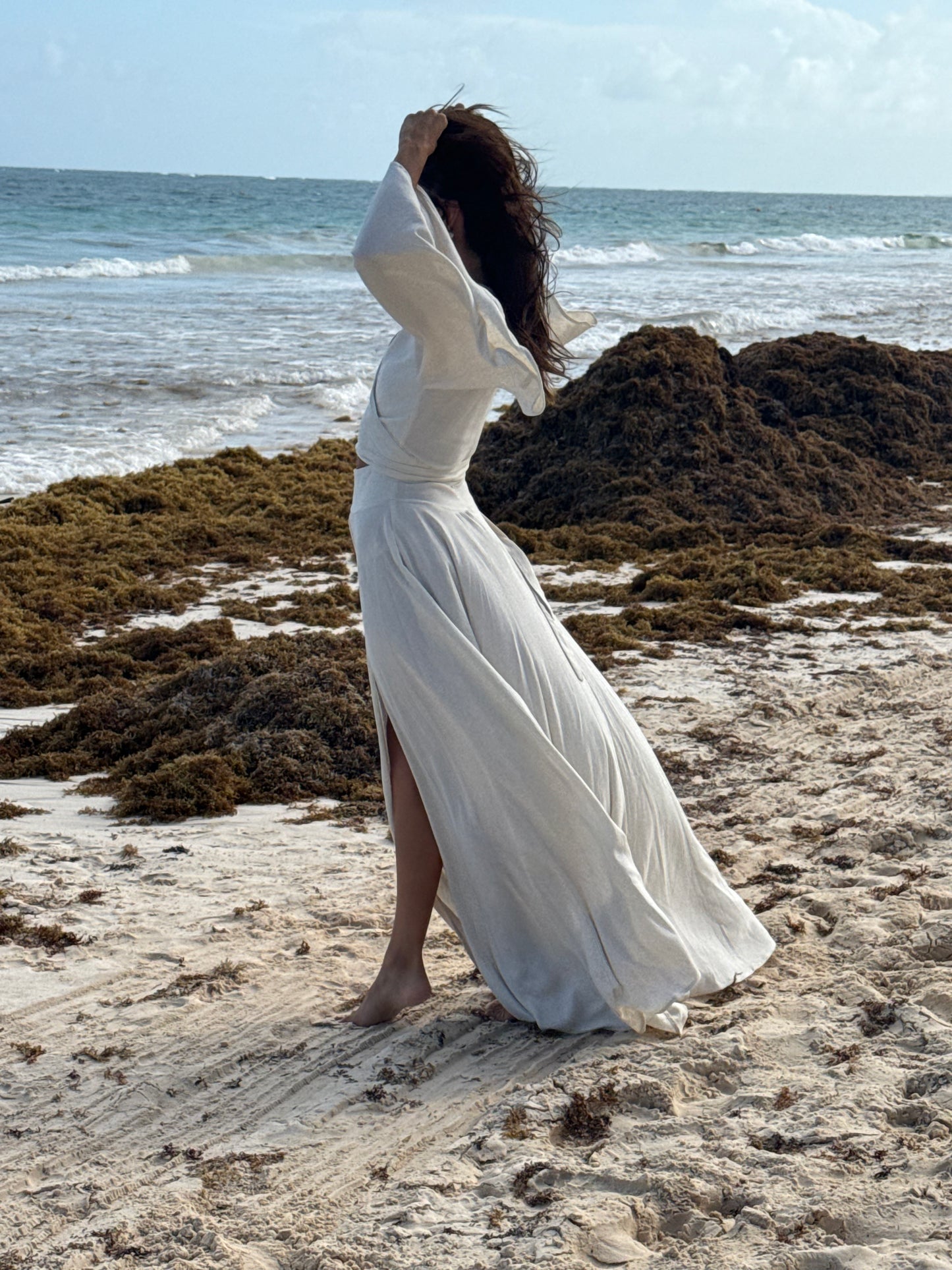 Vestido Lucía crudo