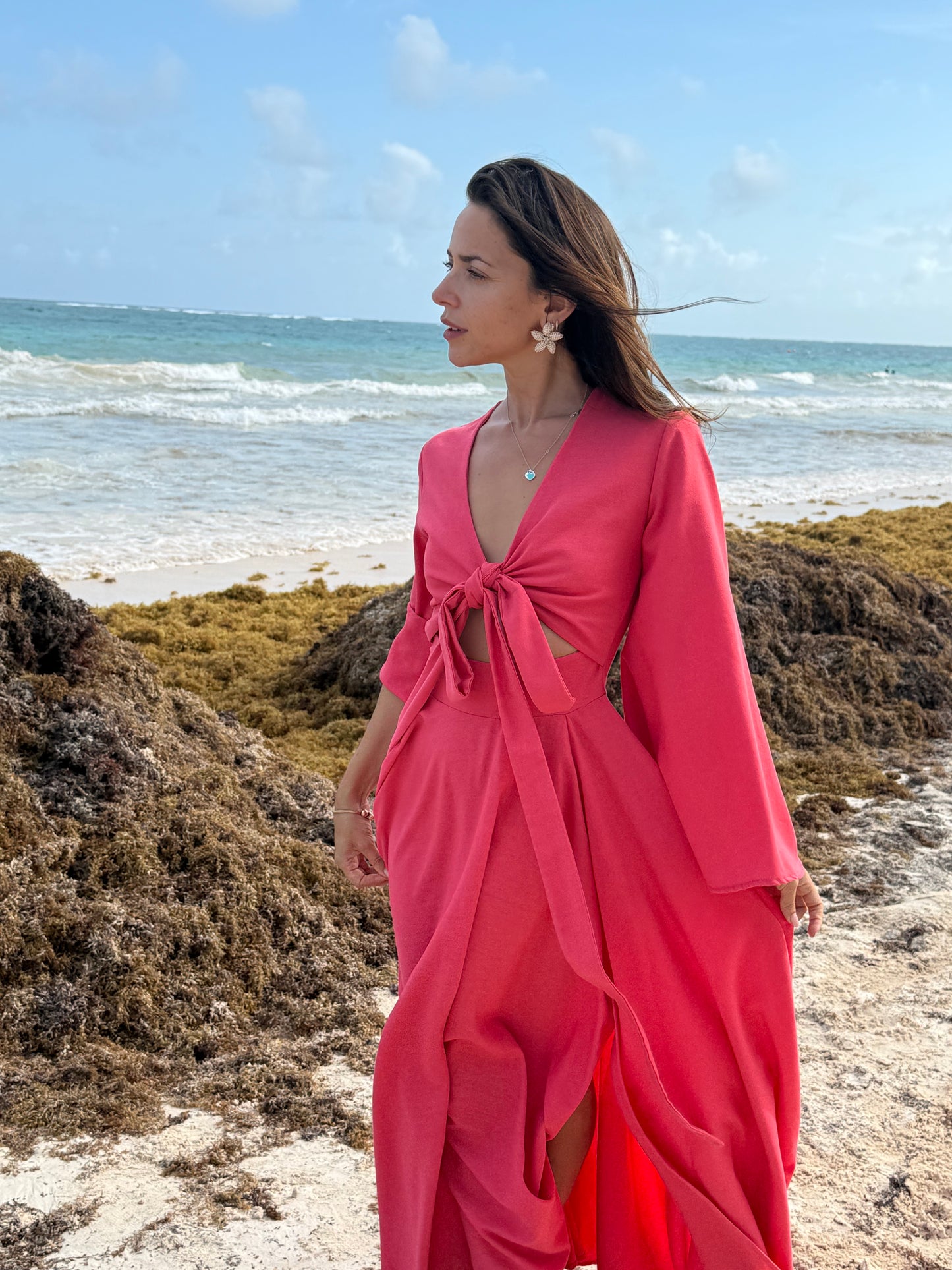 Vestido Lucía coral