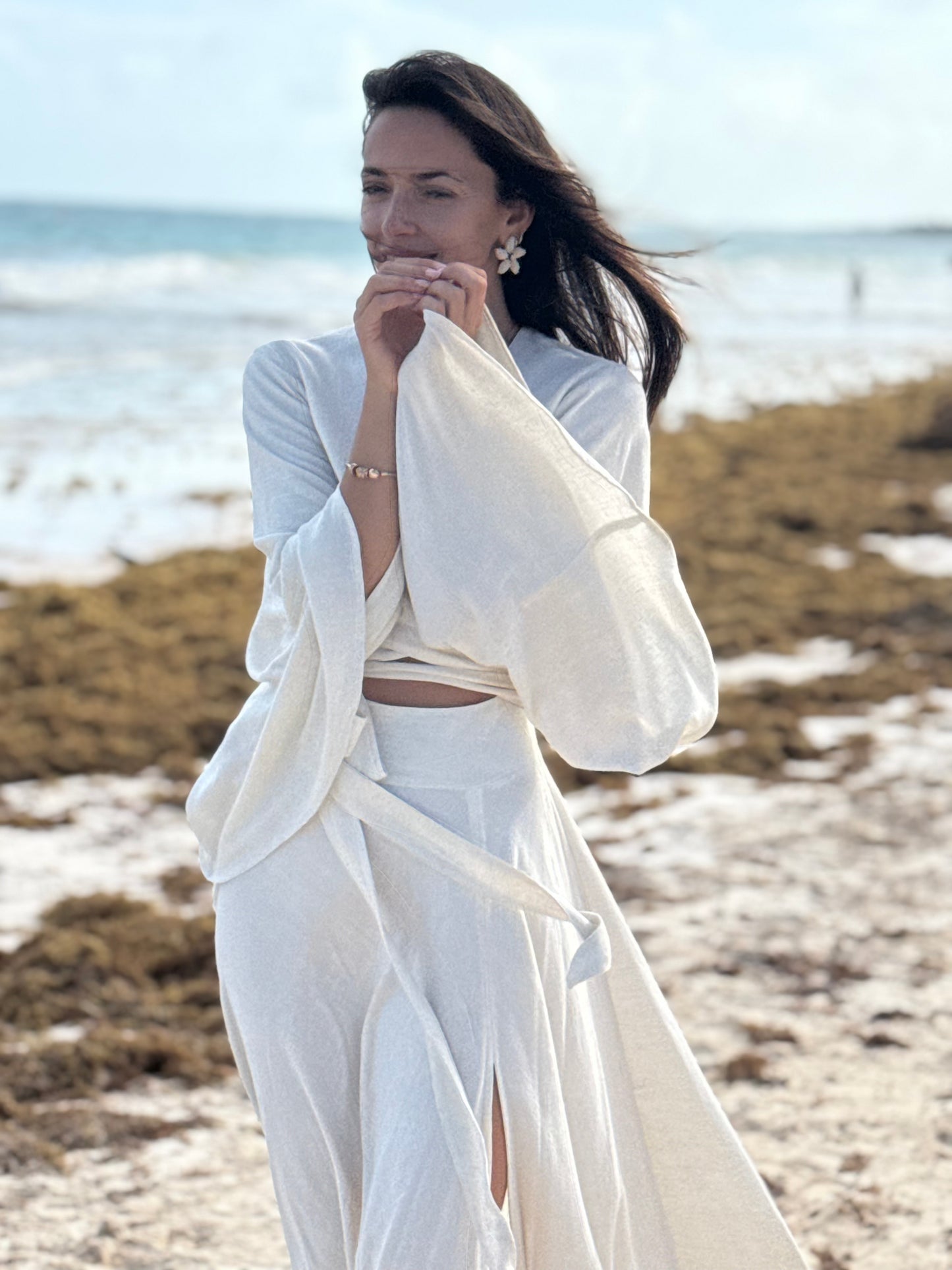 Vestido Lucía crudo