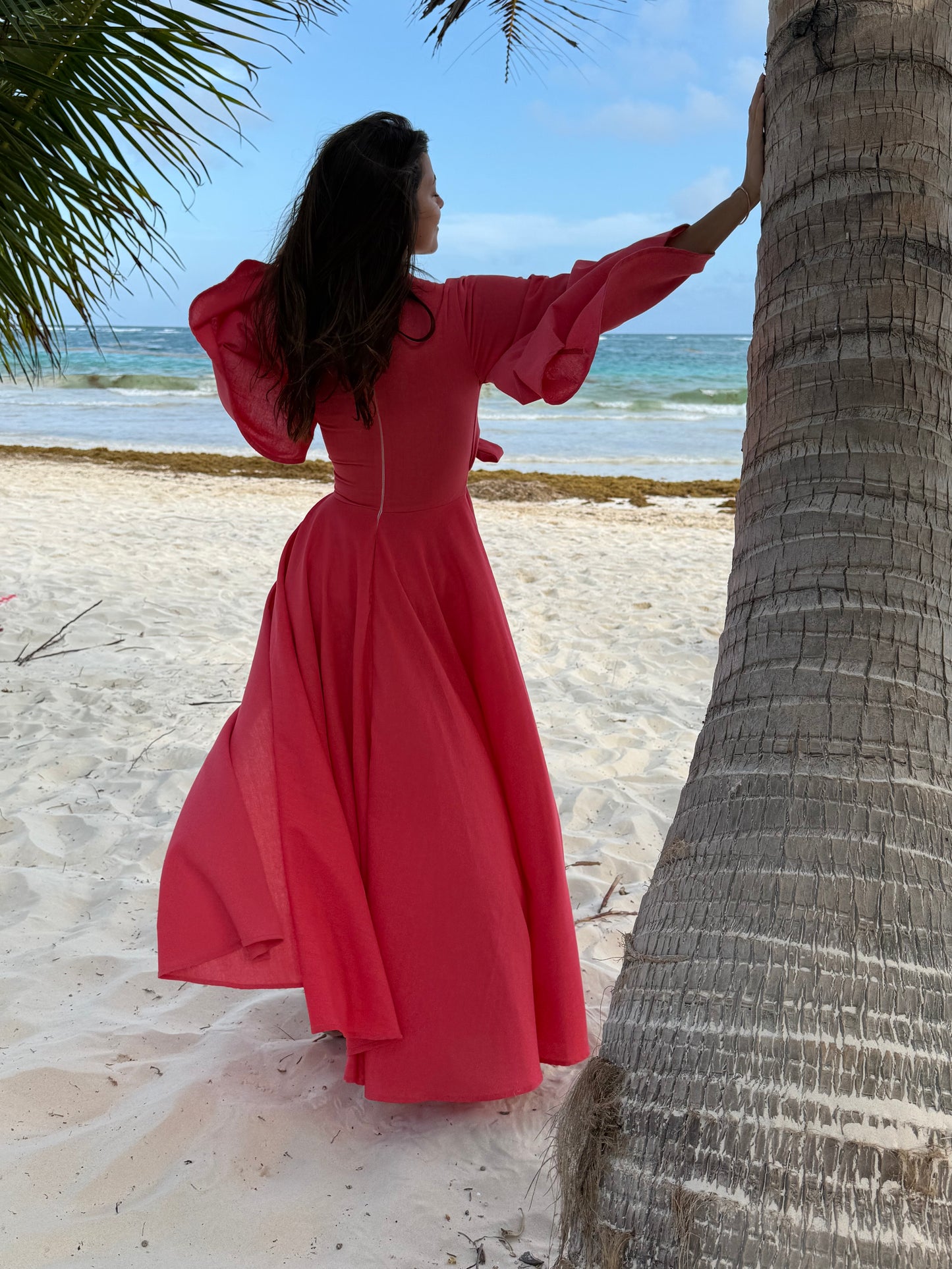 Vestido Lucía coral