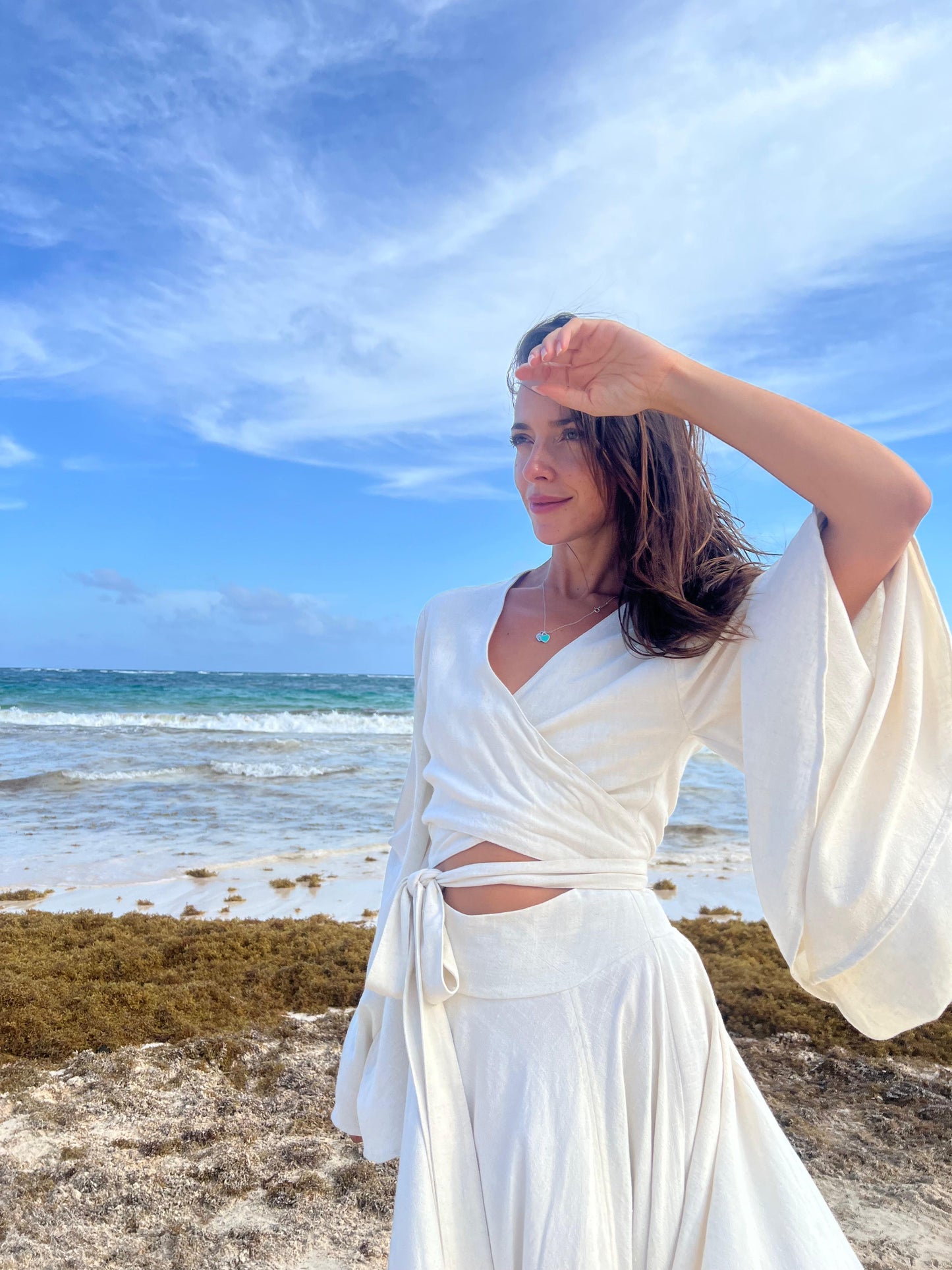 Vestido Lucía crudo