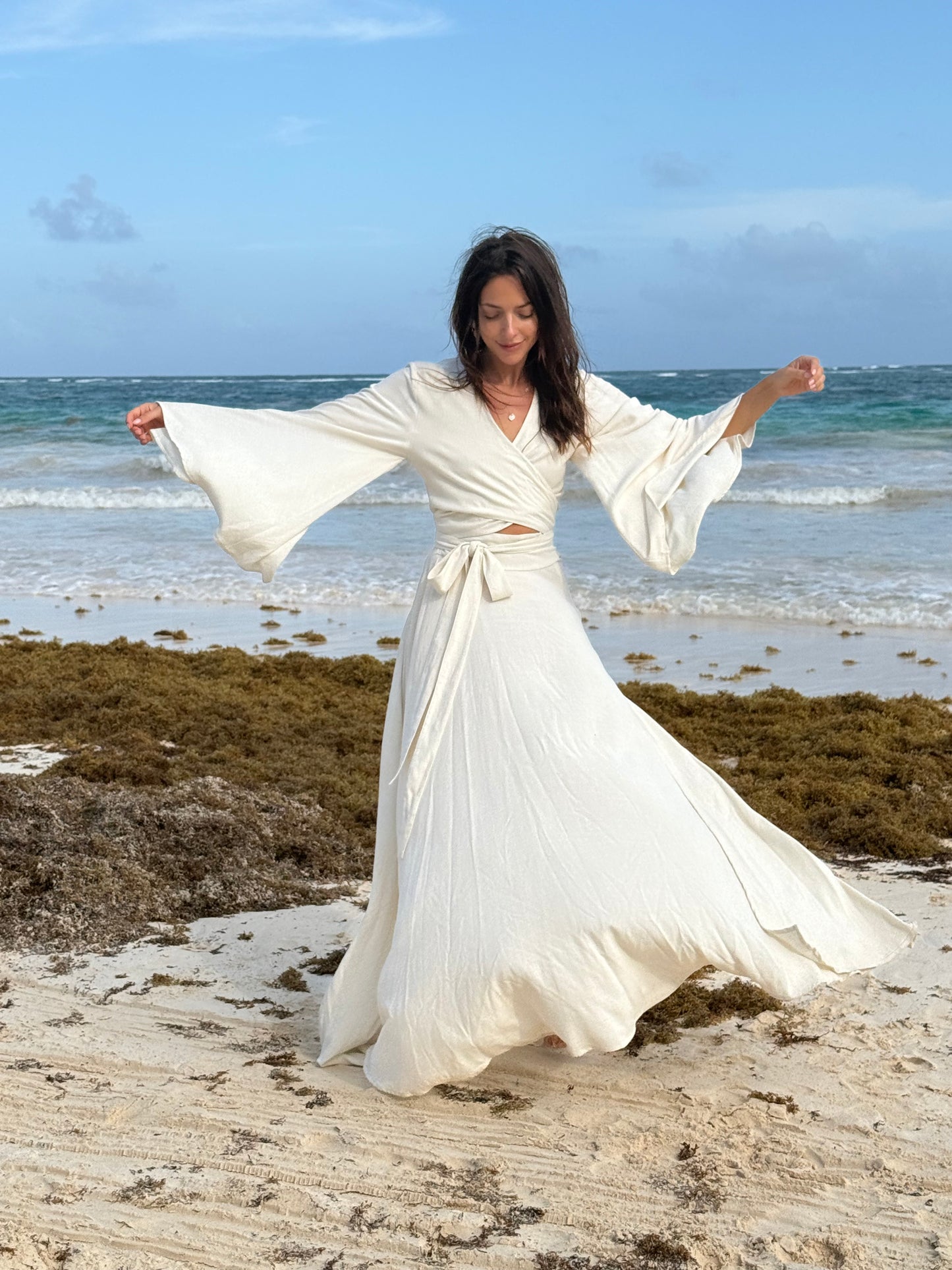 Vestido Lucía crudo