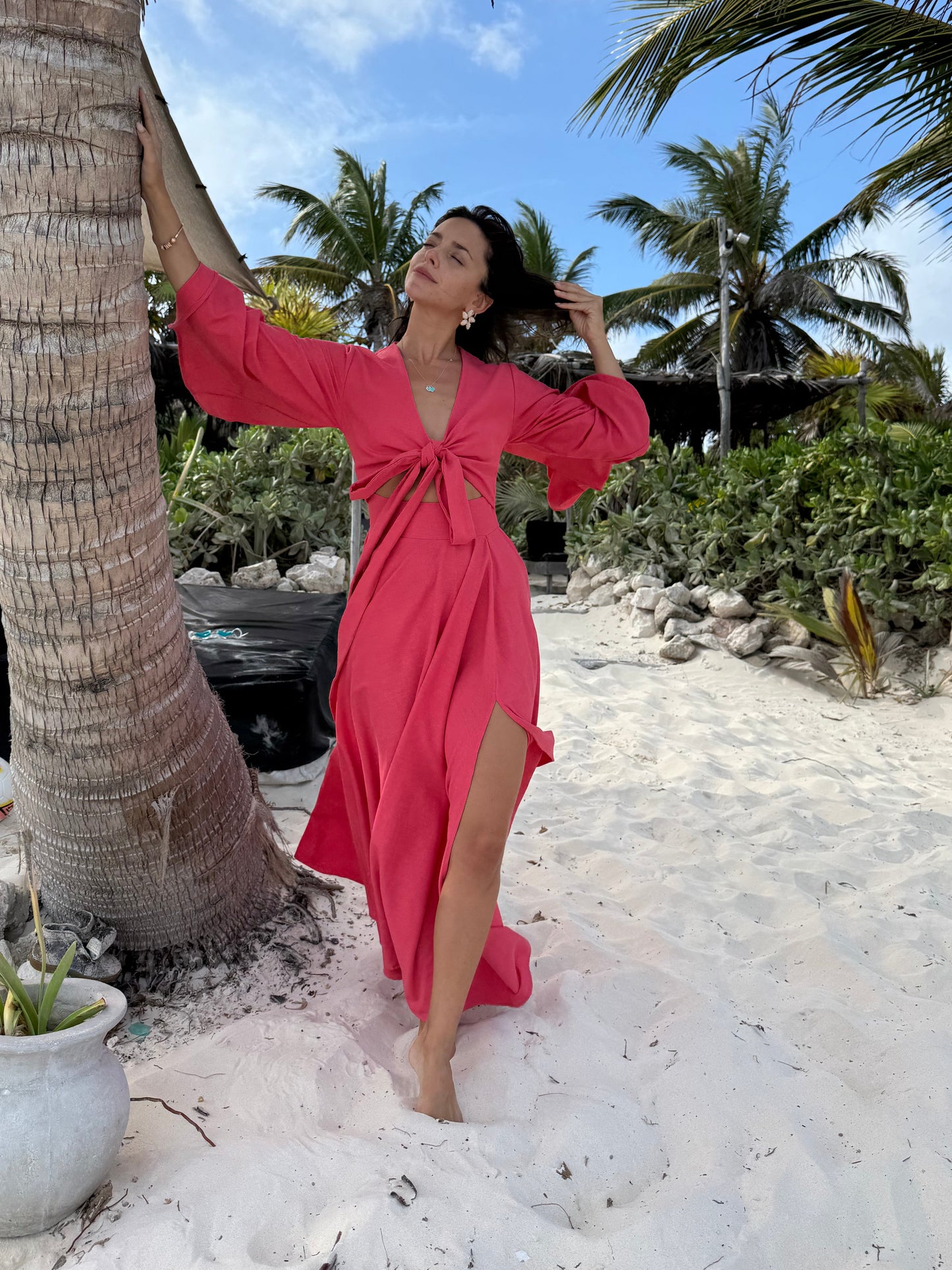 Vestido Lucía coral
