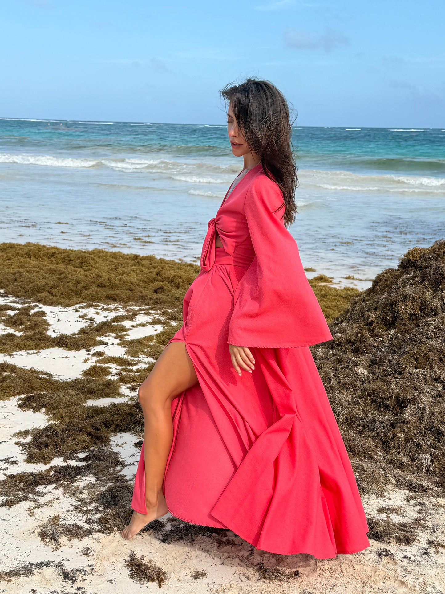 Vestido Lucía coral
