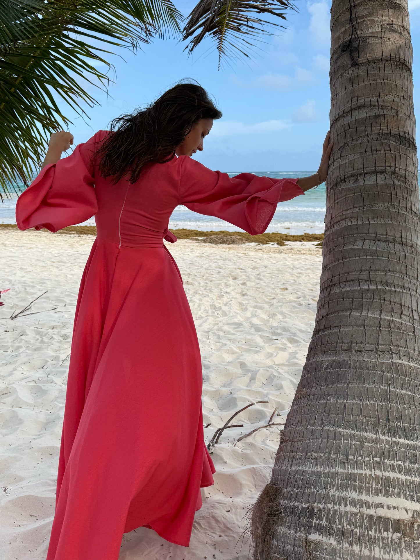 Vestido Lucía coral