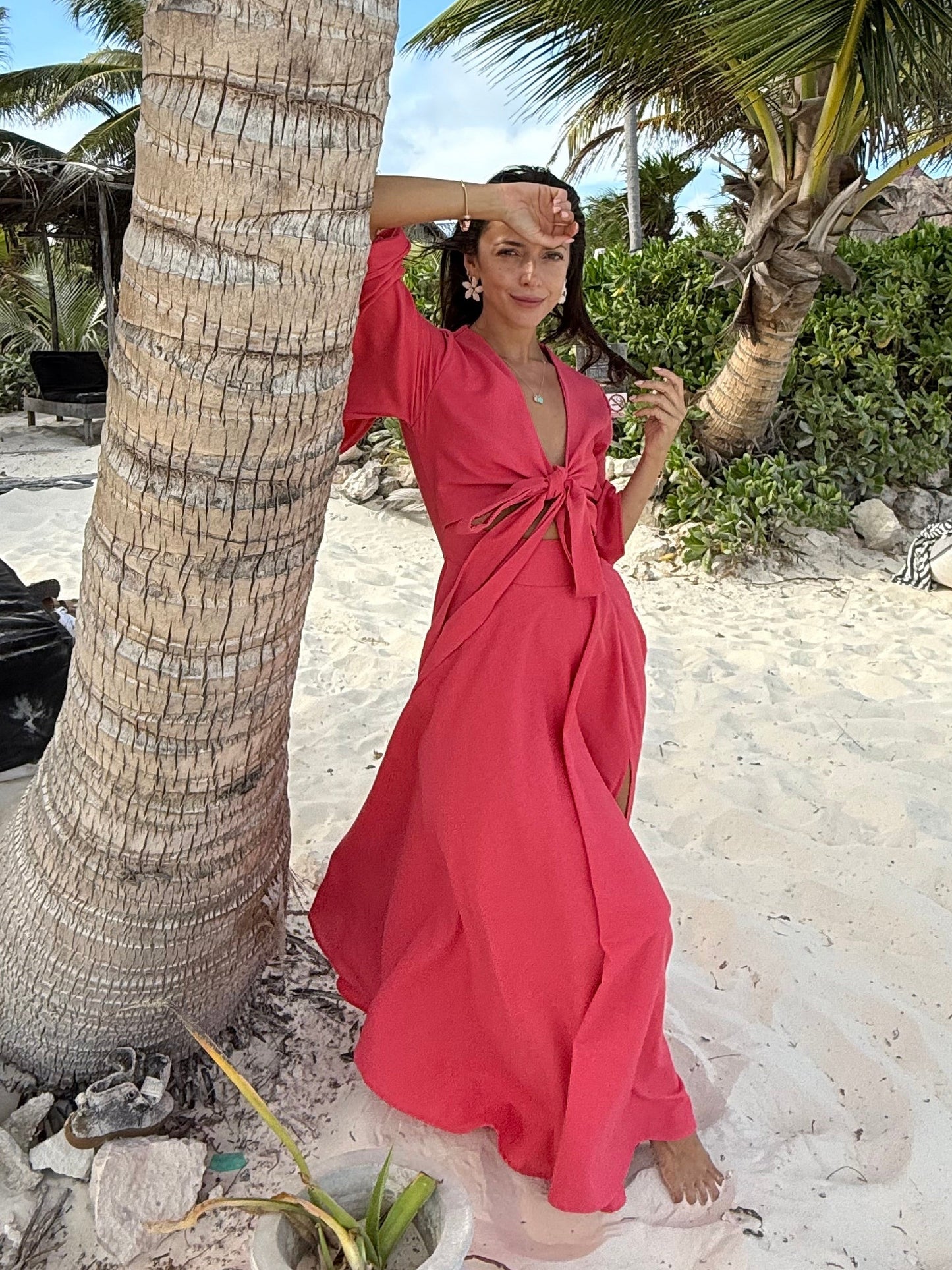 Vestido Lucía coral