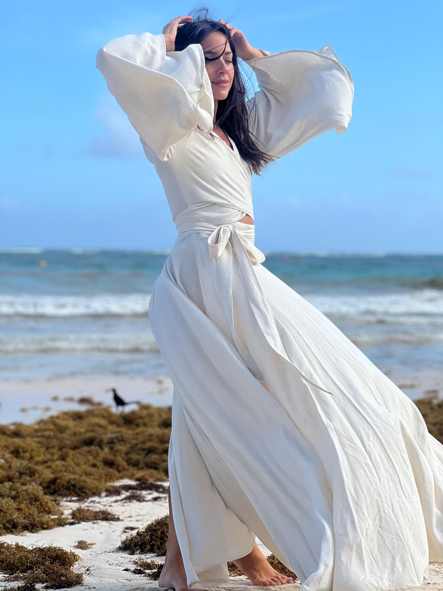 Vestido Lucía crudo