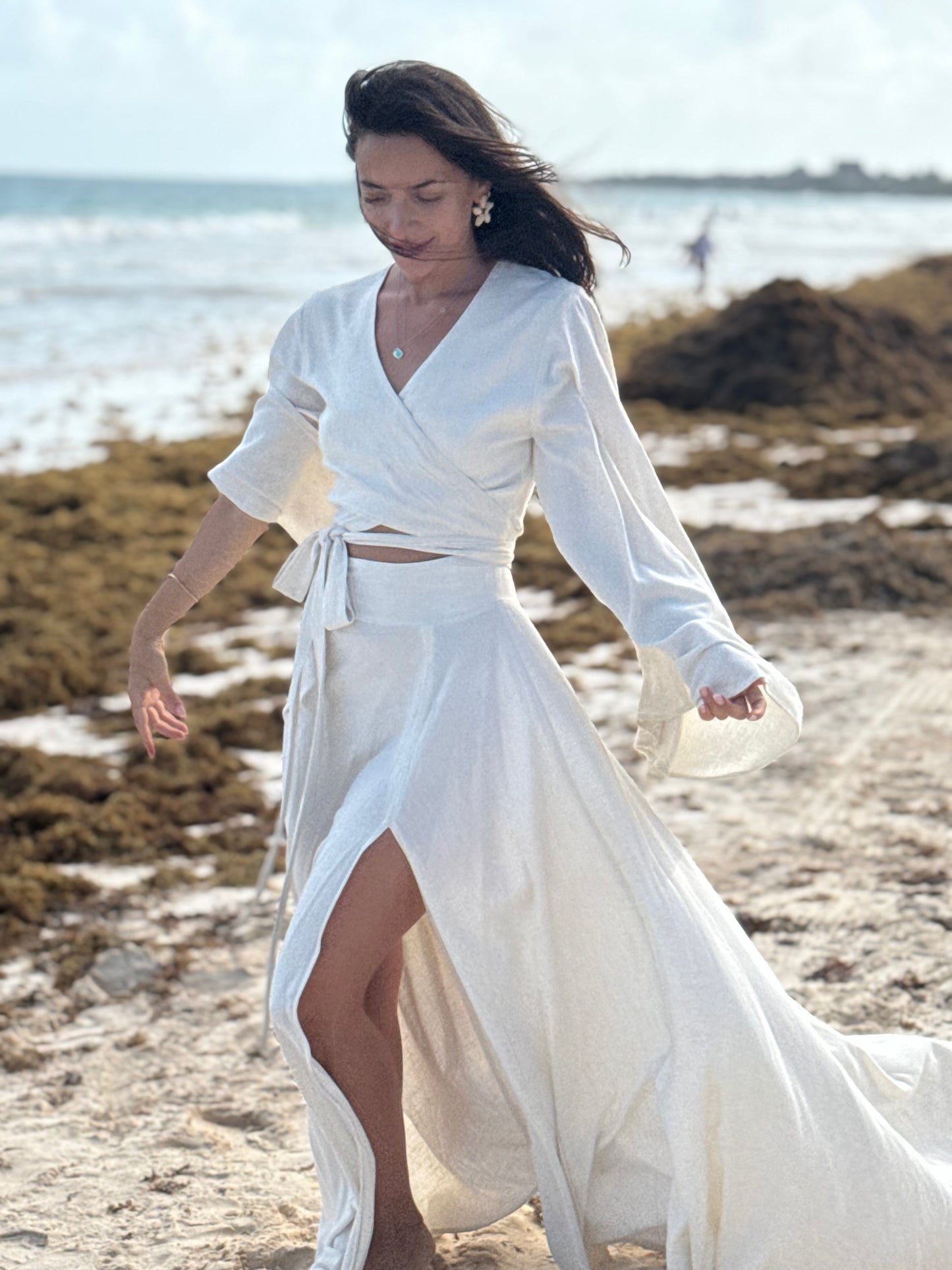 Vestido Lucía crudo