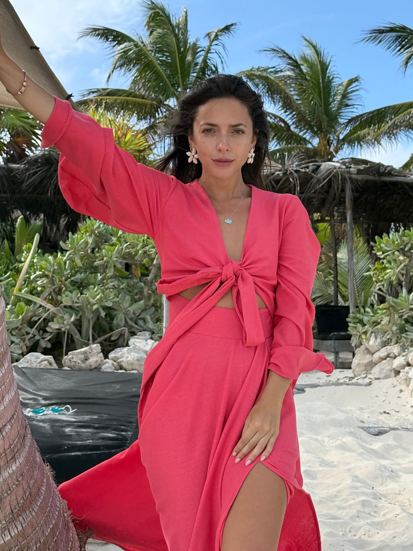 Vestido Lucía coral