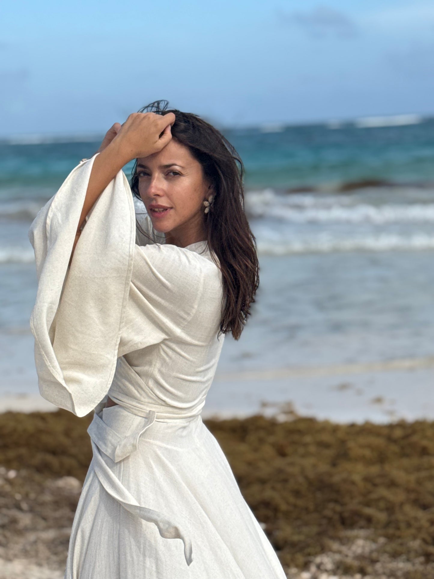 Vestido Lucía crudo