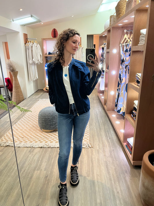 Chamarra bomber mezclilla