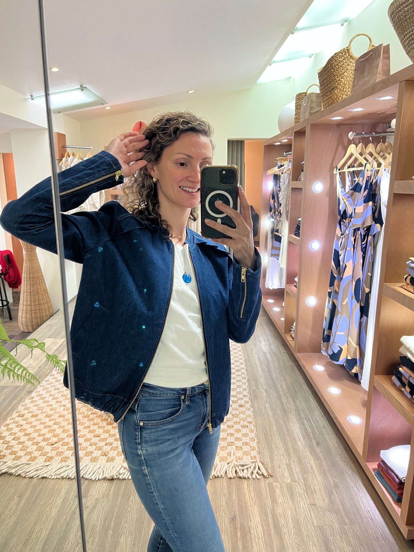 Chamarra bomber mezclilla