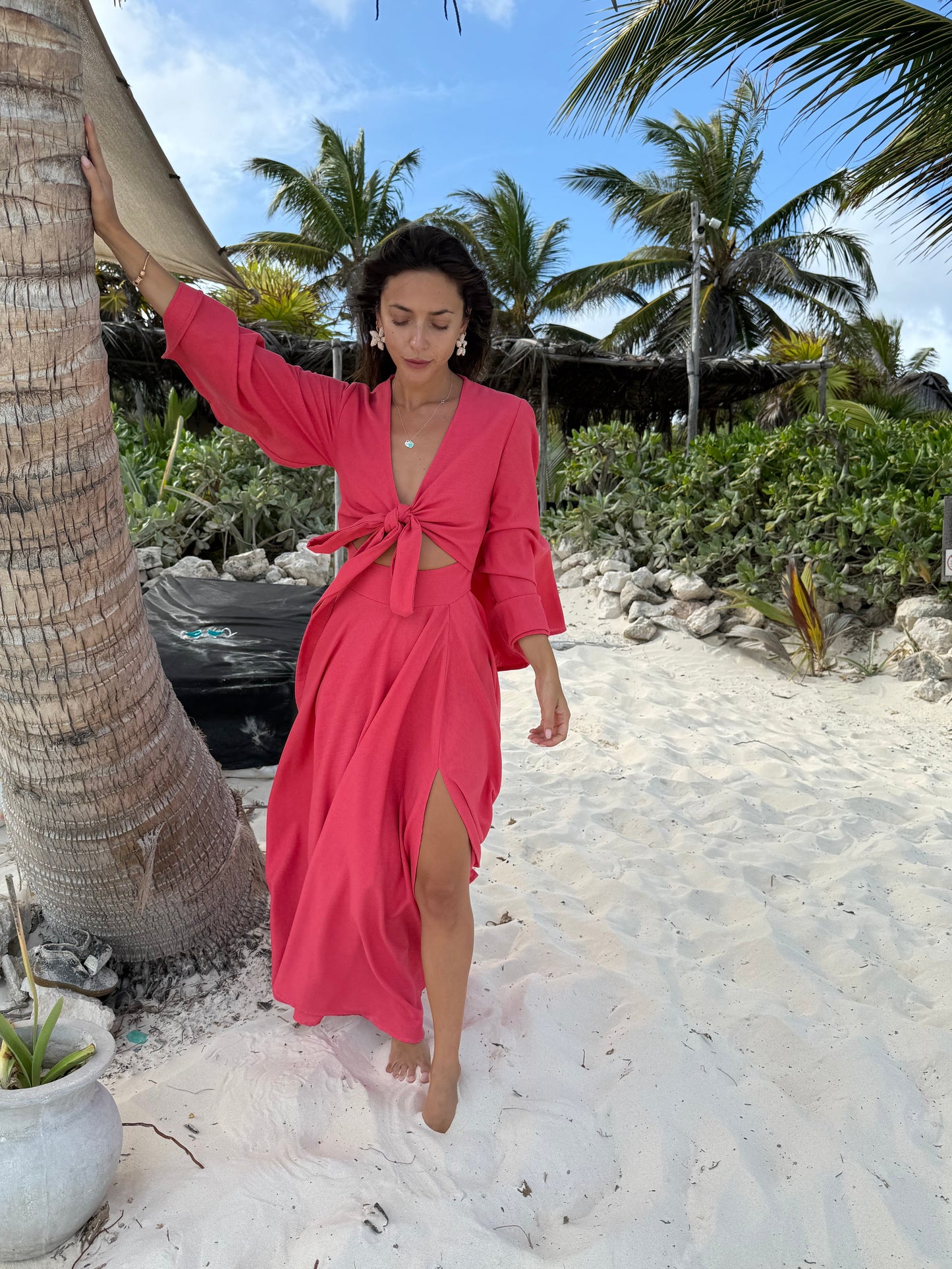 Vestido Lucía coral
