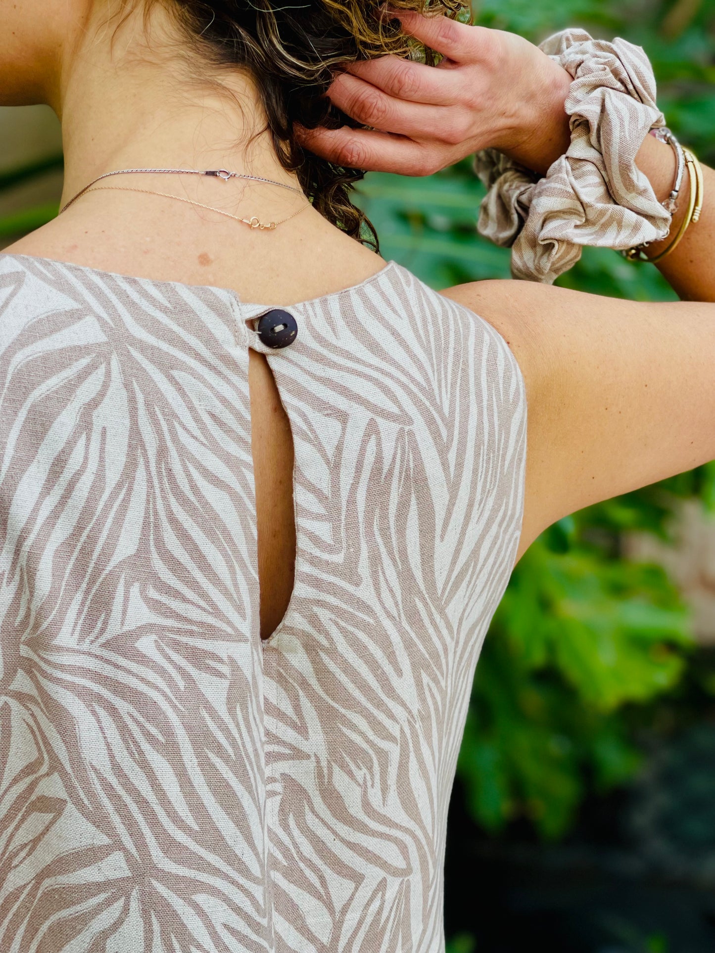 Vestido Muyil cebra beige