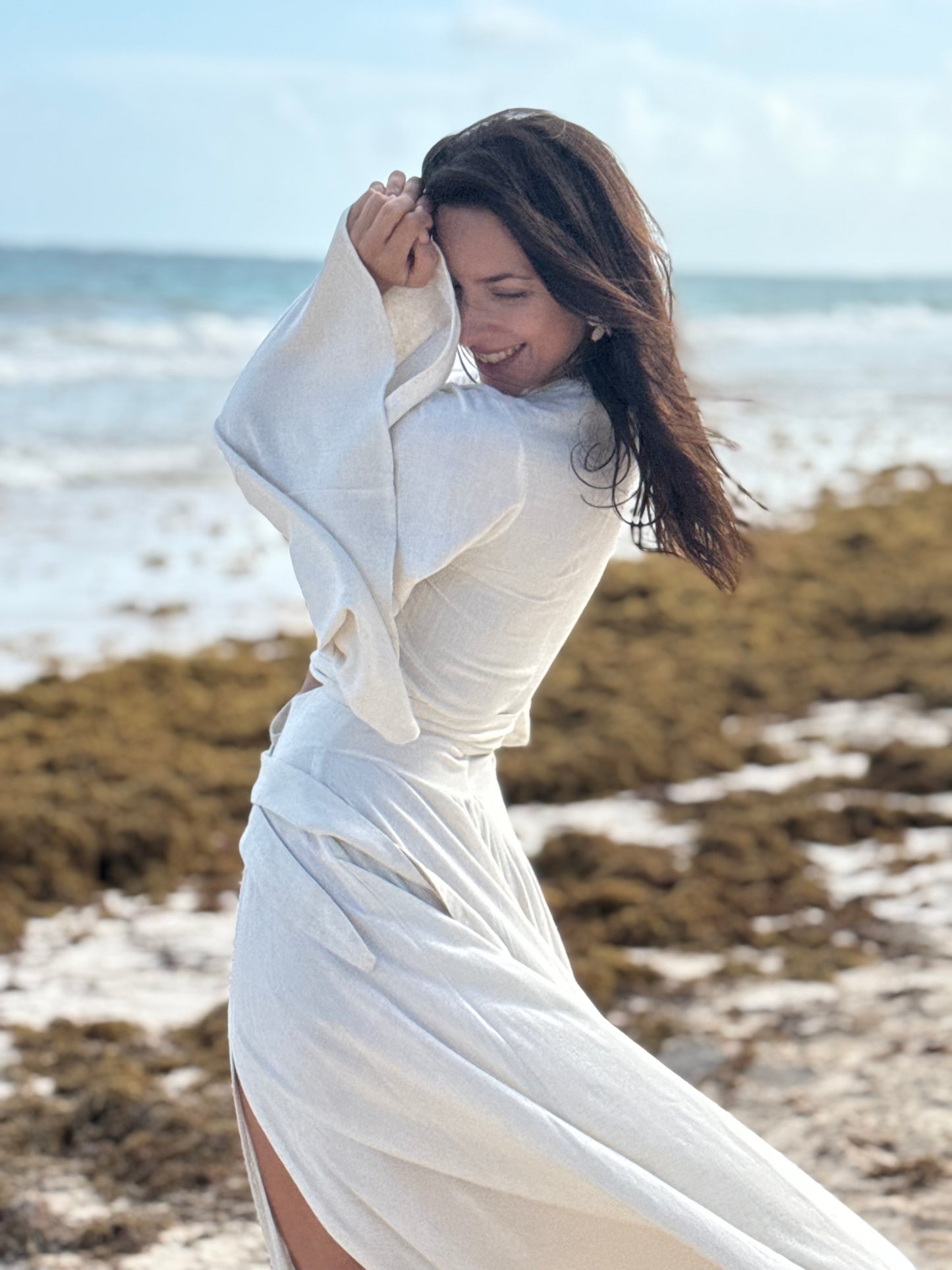 Vestido Lucía crudo