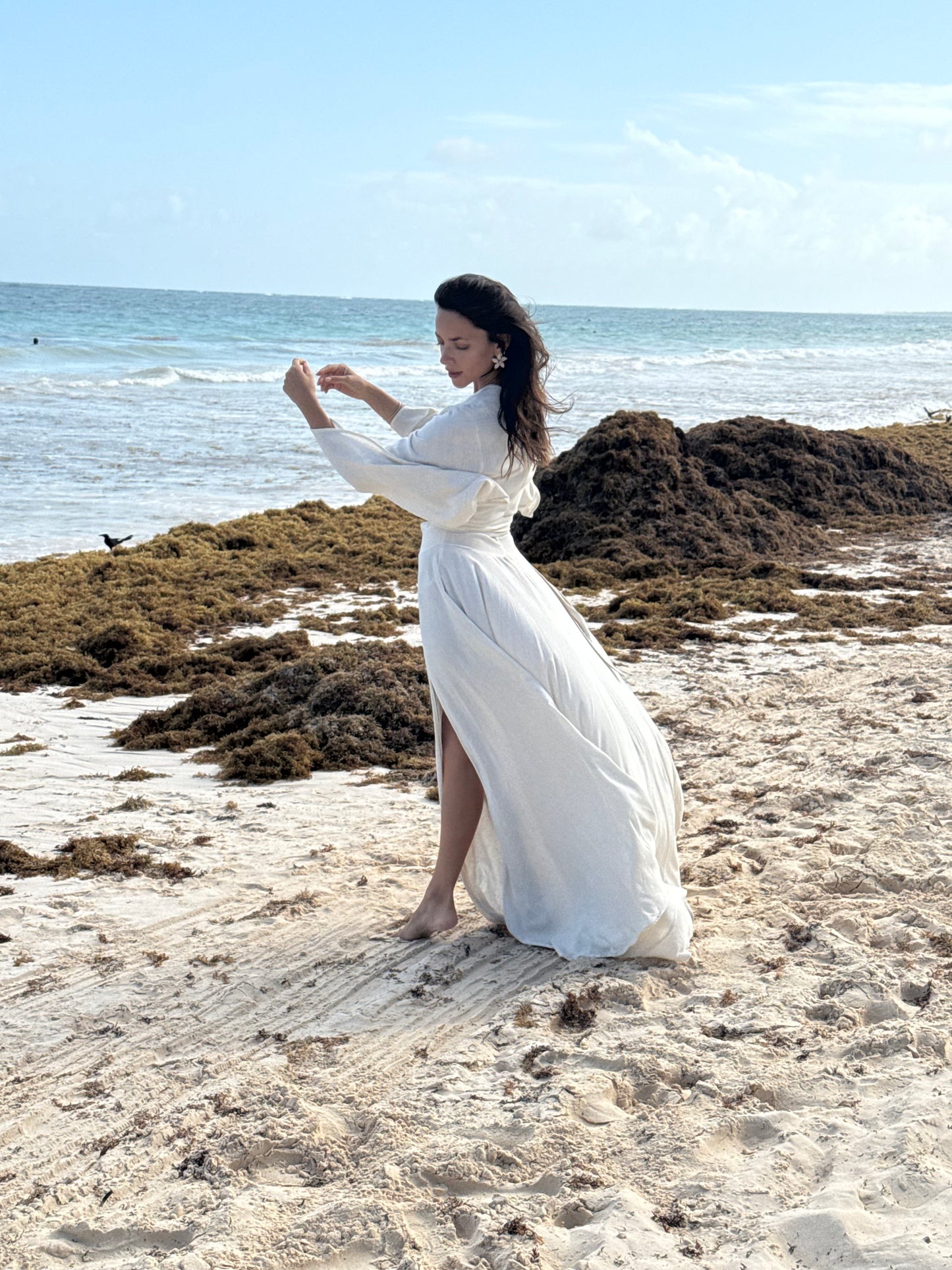 Vestido Lucía crudo