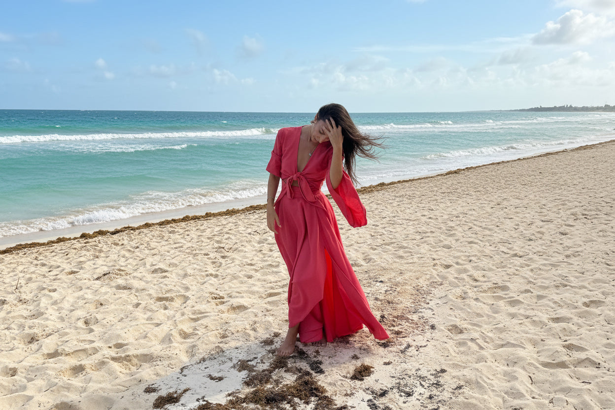 Vestido Lucía coral