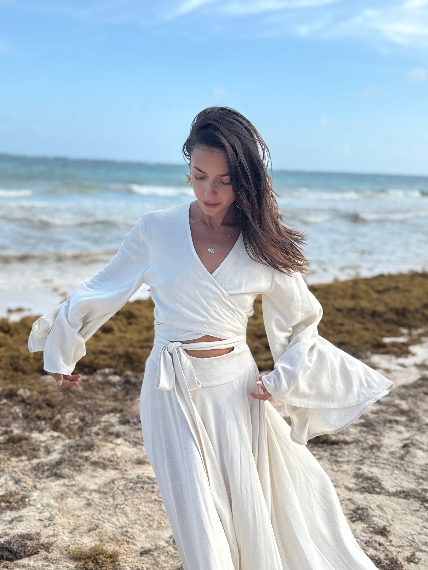 Vestido Lucía crudo