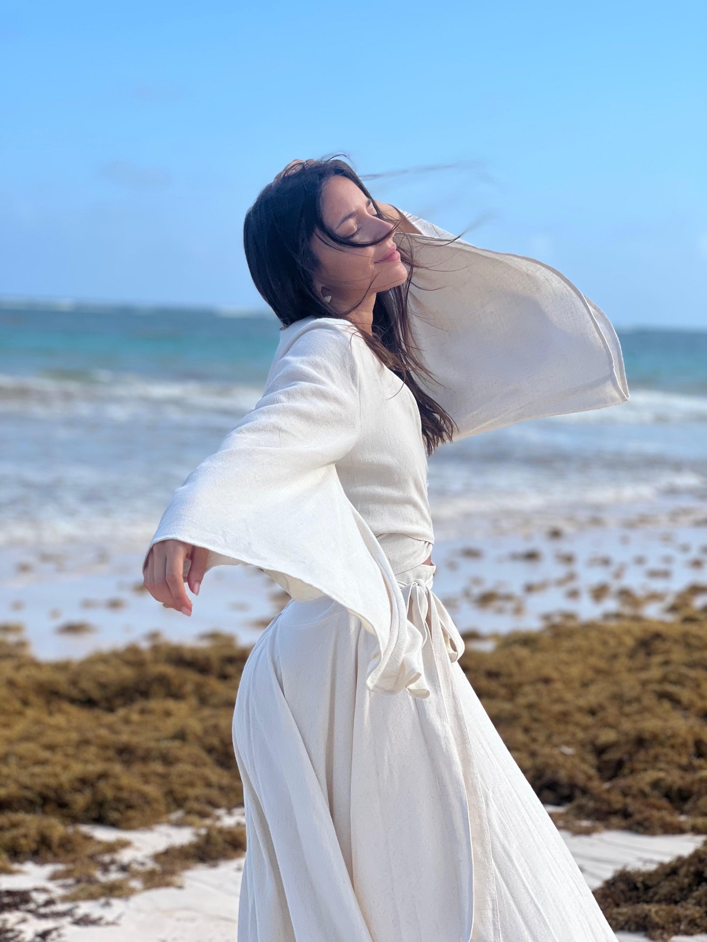 Vestido Lucía crudo