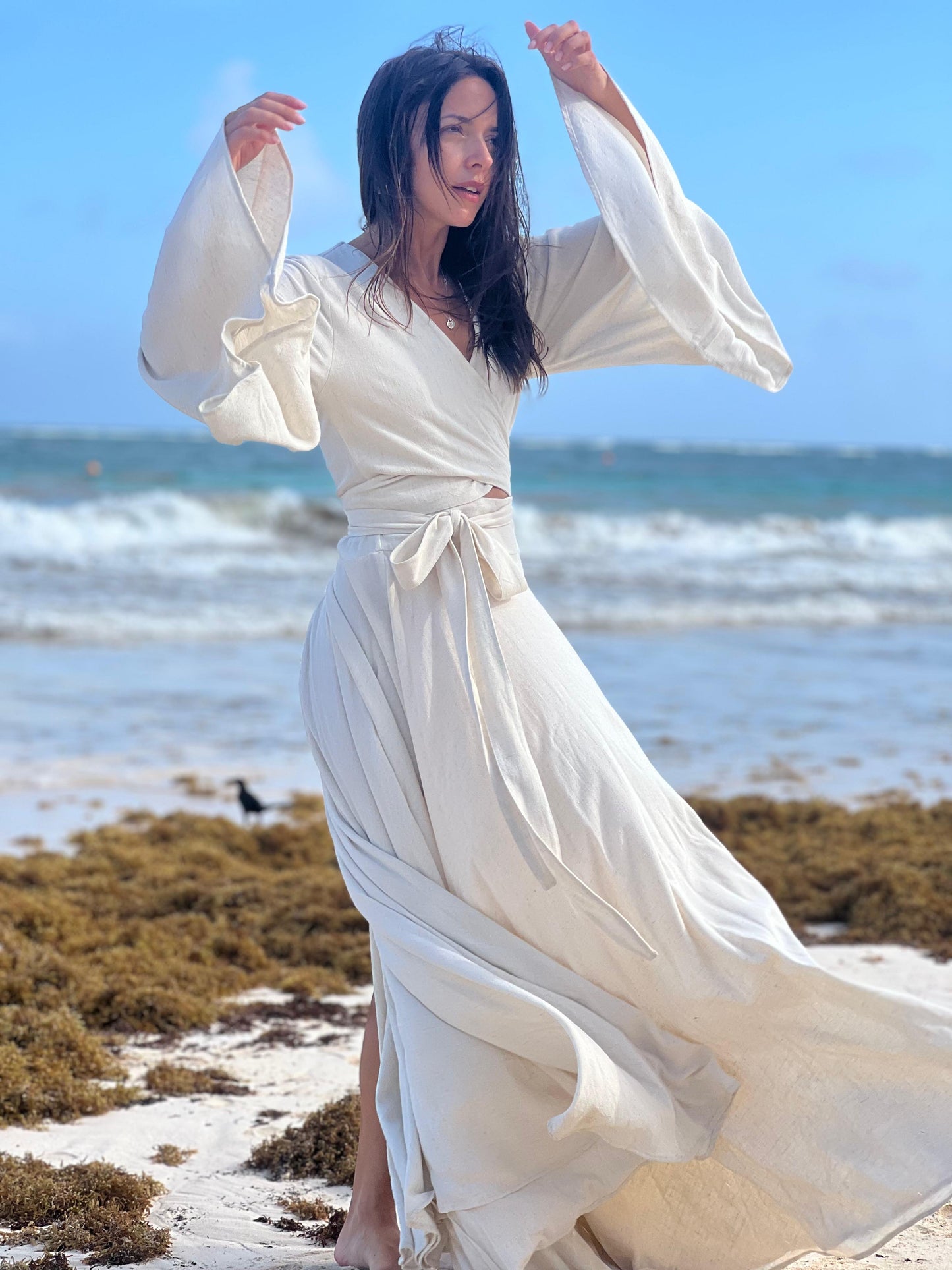 Vestido Lucía crudo