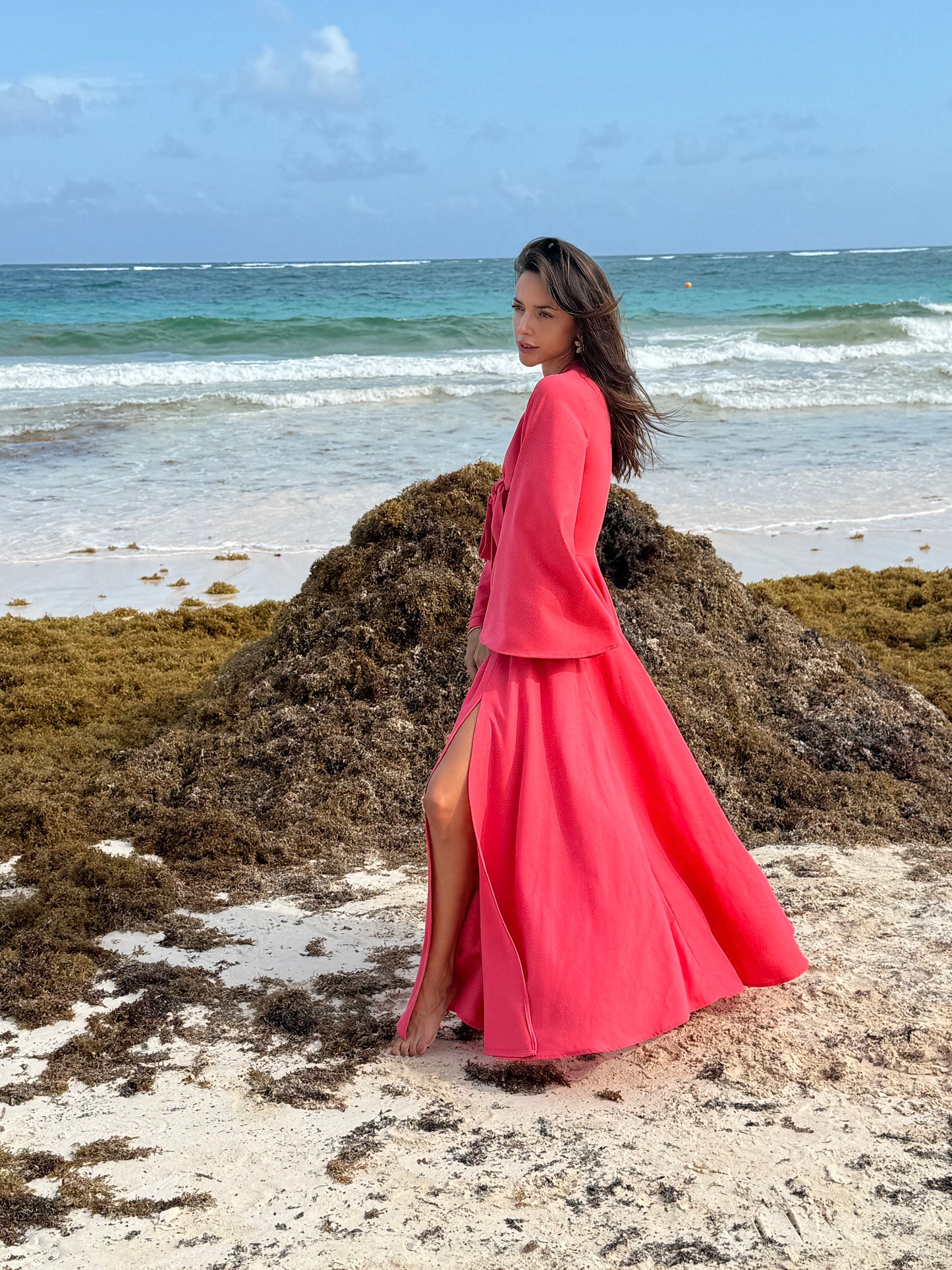 Vestido Lucía coral