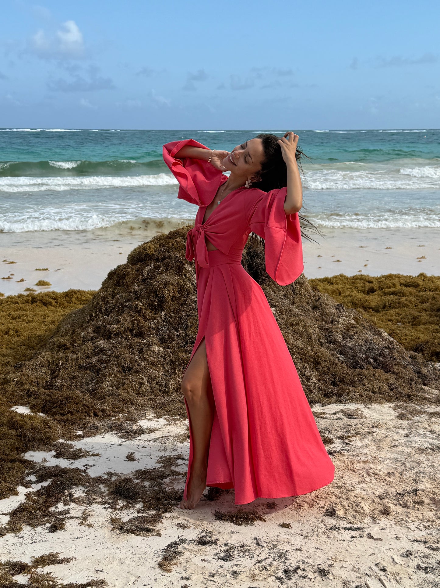 Vestido Lucía coral